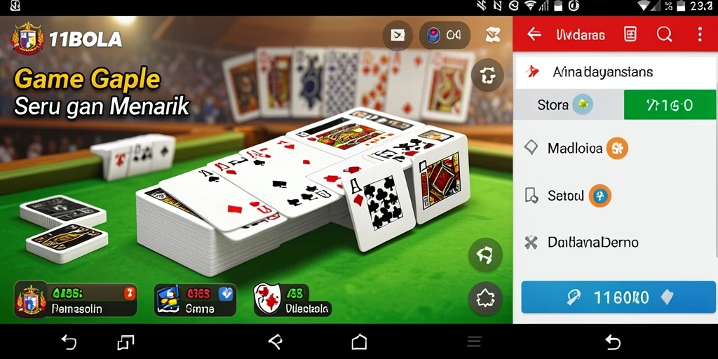 Tampilan gameplay seru dari game Gaple 11BOLA.