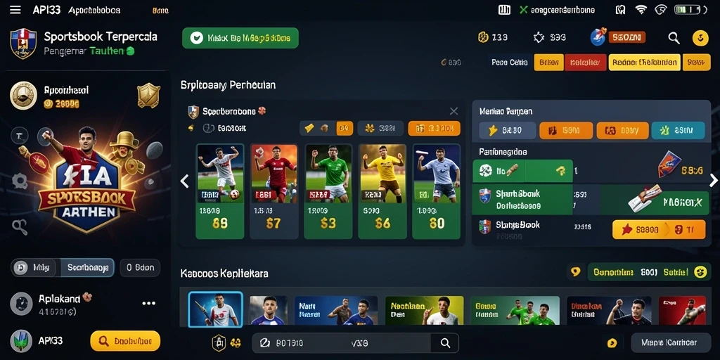 Screenshot API33 memperlihatkan tampilan antarmuka taruhan olahraga yang menarik.
