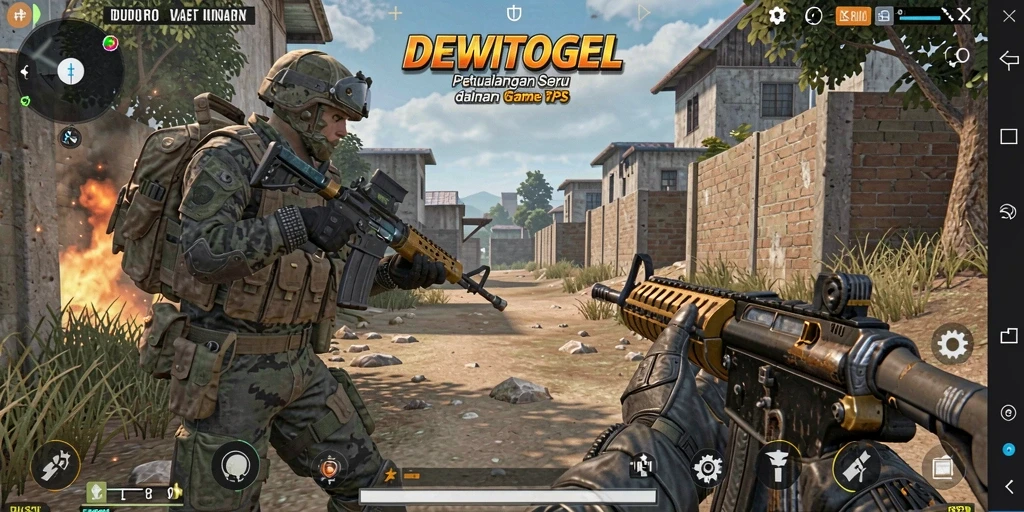 Tampilan gameplay seru dalam DEWITOGEL dengan aksi tembak menembak yang mendebarkan.