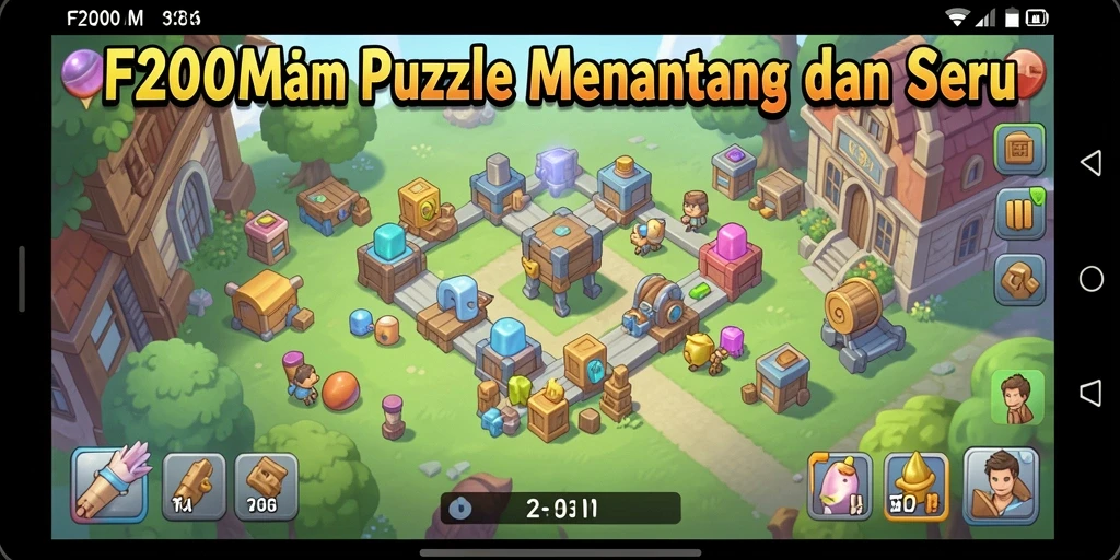 Tampilan gameplay seru F200M yang penuh tantangan Puzzle.