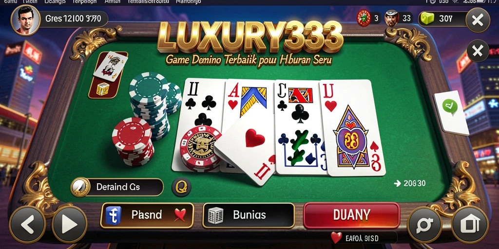 Tampilan gameplay seru dari LUXURY333 dengan fitur Domino.