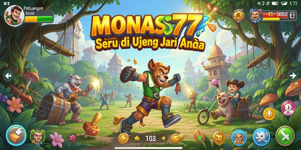 Tampilan gameplay seru MONAS77 yang menguji ketangkasan Anda.