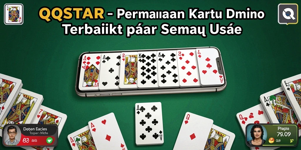 Screenshot QQSTAR menampilkan aksi bermain domino yang seru.