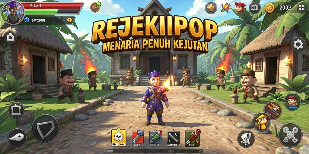 Gameplay mendebarkan di dunia petualangan REJEKIPOP.
